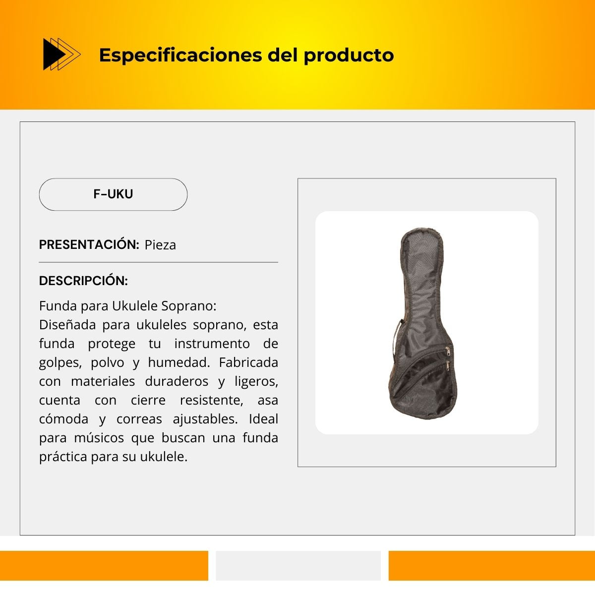 Funda para Ukulele Soprano F-UKU