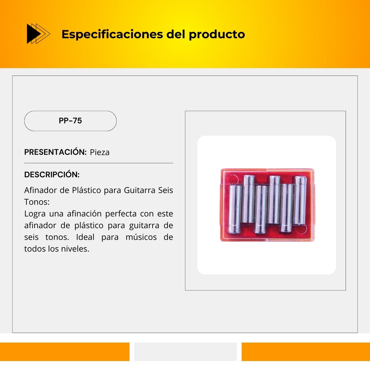 Afinador Metálico De Seis Tonos PP-75