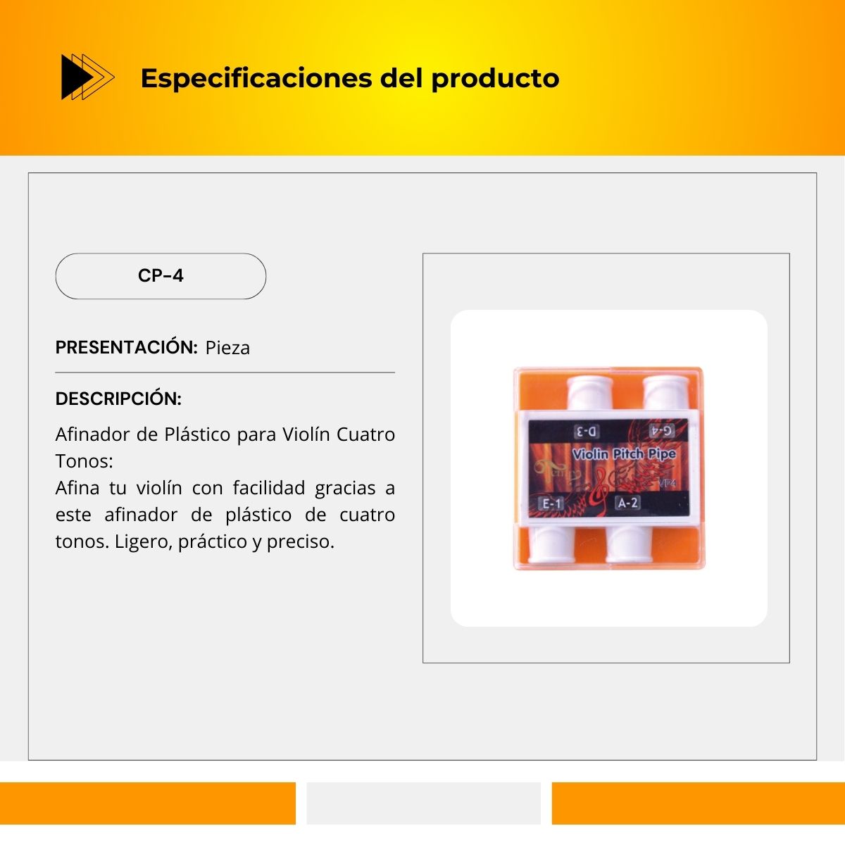 Afinador de Cuatro Tonos Para Violín CP-4