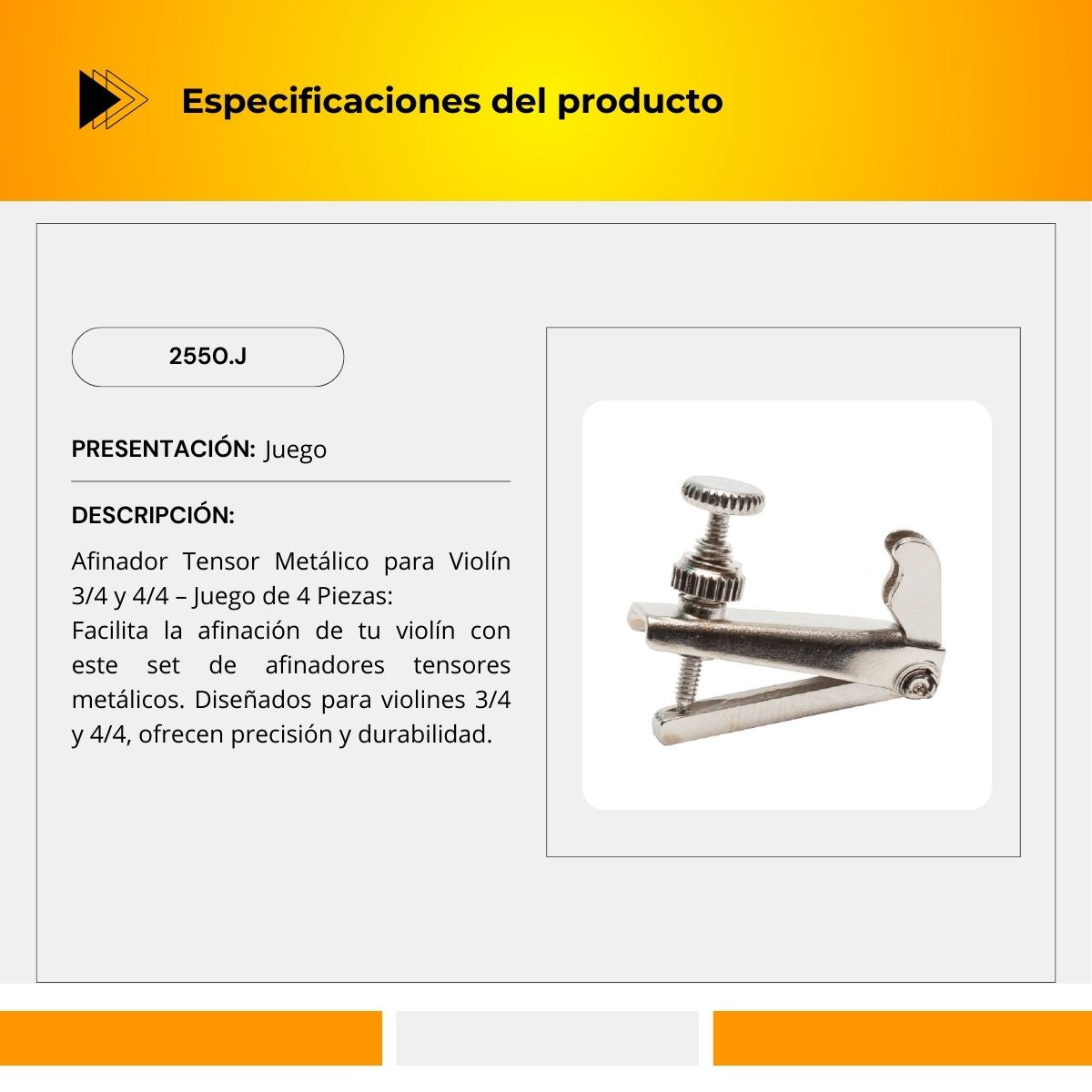 Afinador Tensor Para Violín 3/4 y 4/4 2550.J