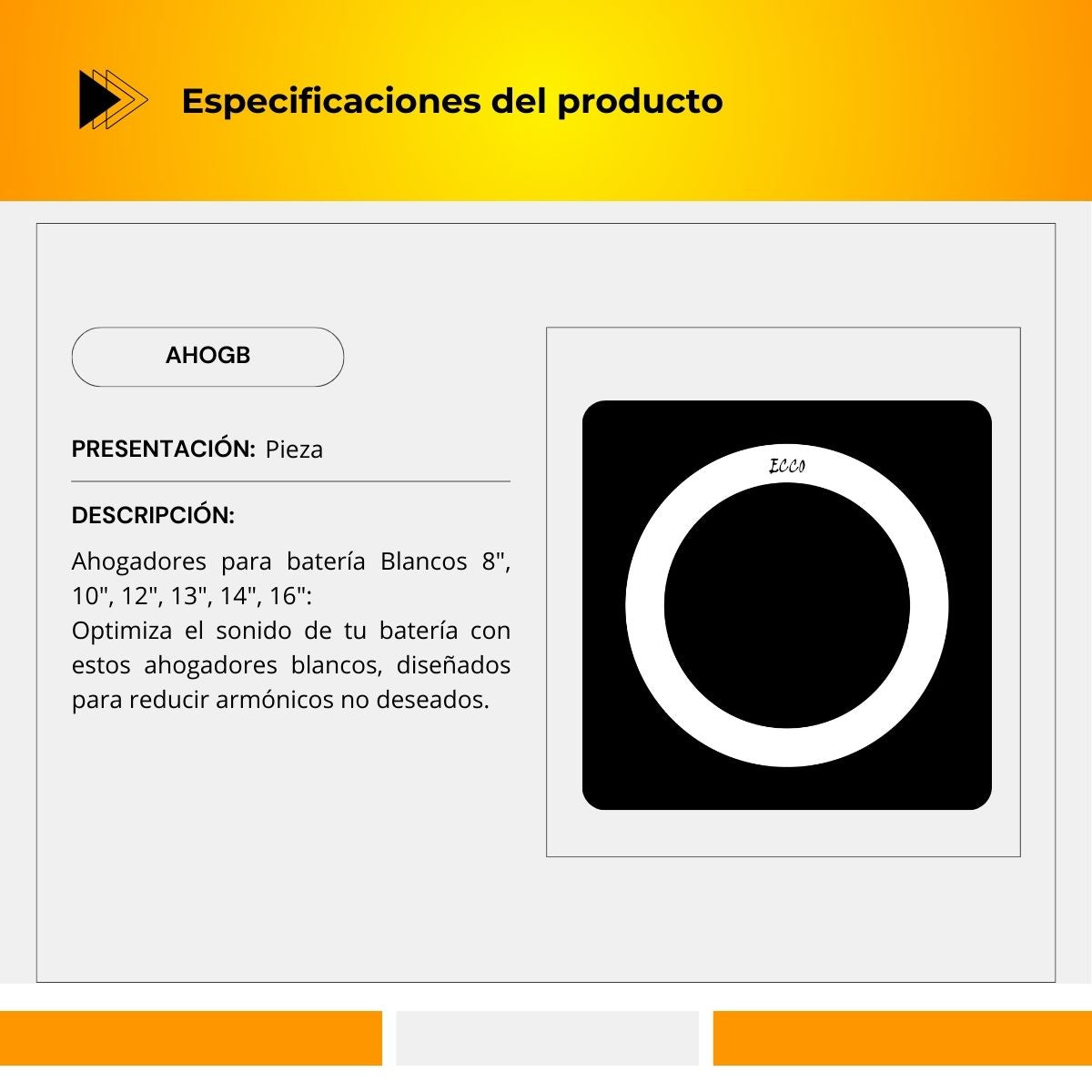Ahogadores Para Batería En Color Blanco AHOGB