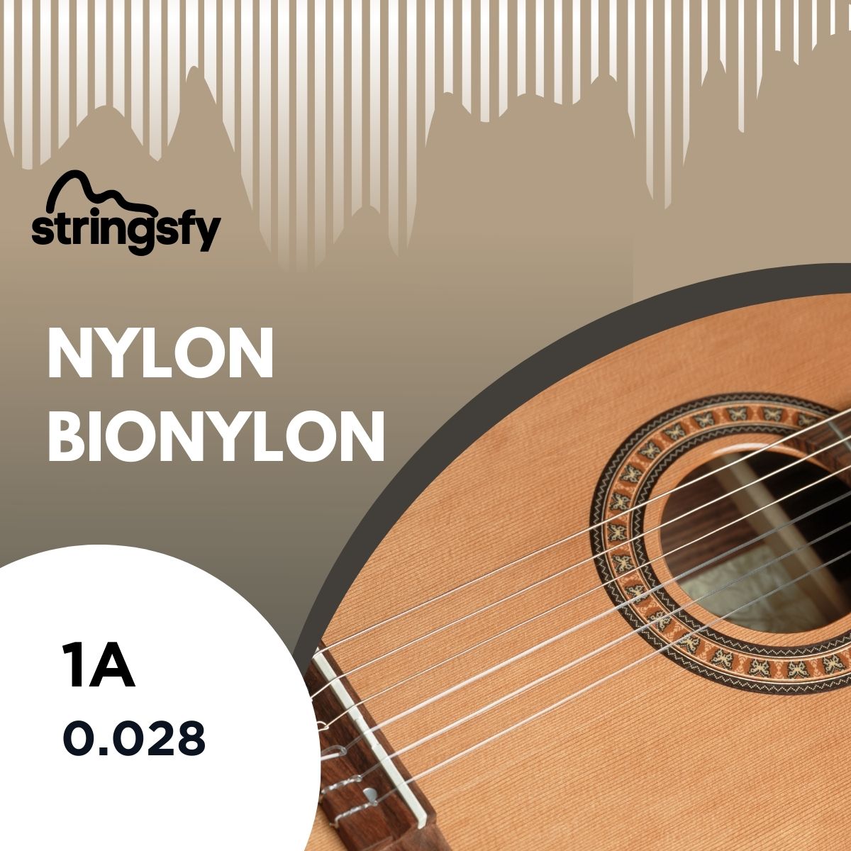 1º Cuerda Nylon Bionylon Guitarra Clásica 0.028