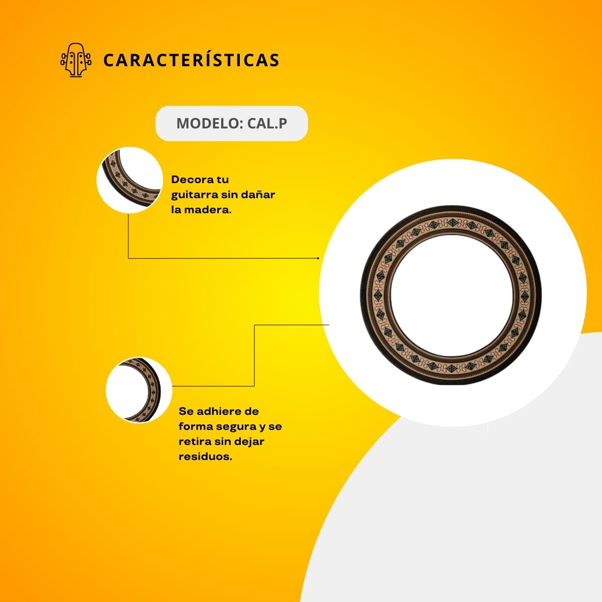 Boca De Guitarra Calcomanía CAL.P