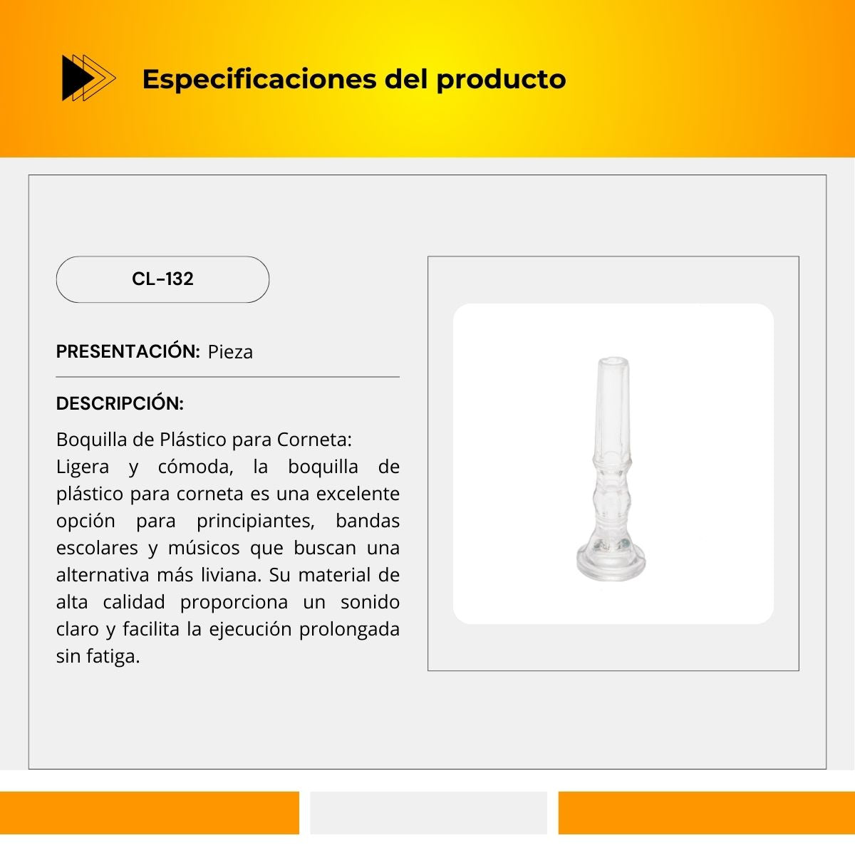 Boquilla De Plástico Para Corneta CL-132