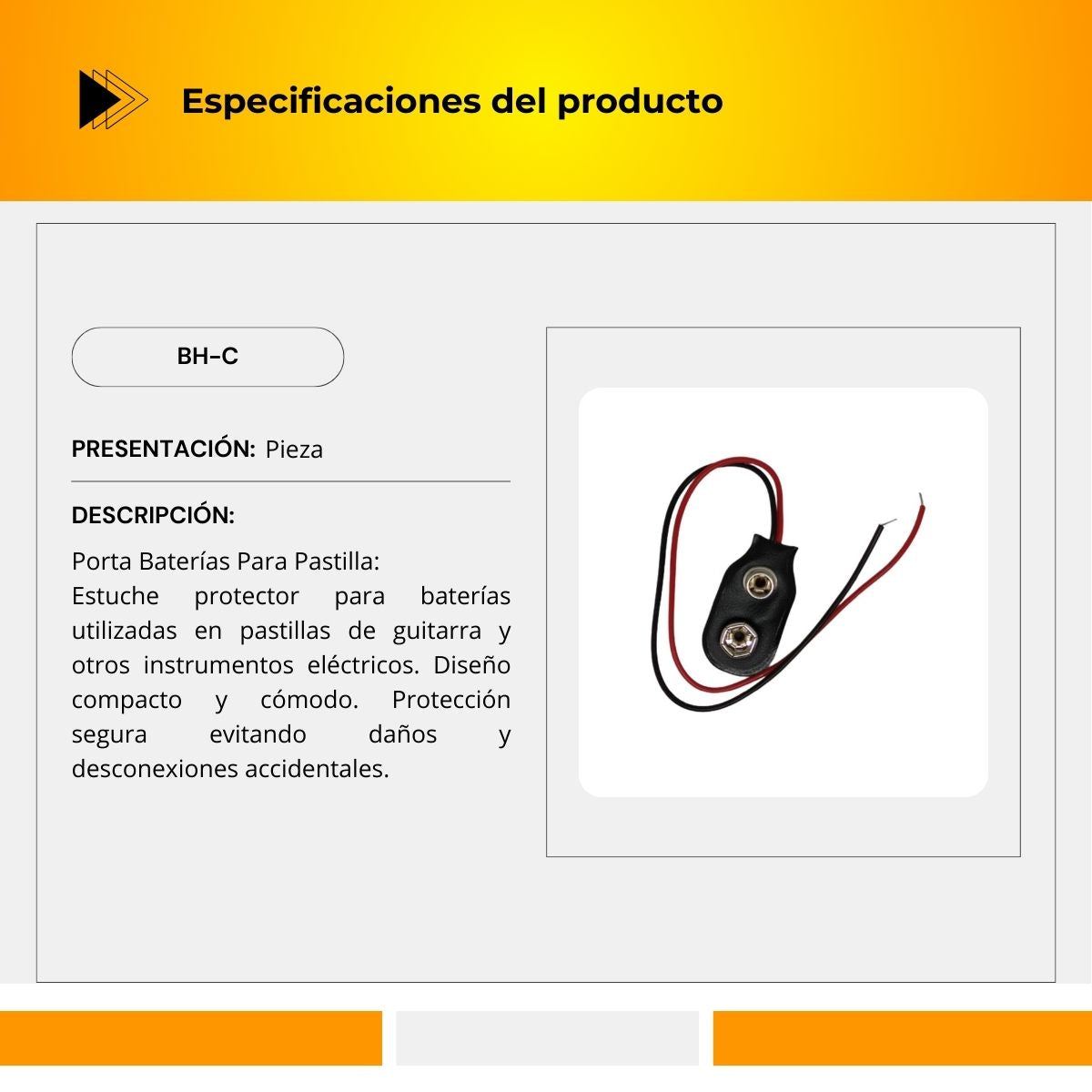 Broche Para Porta Baterías BH-C