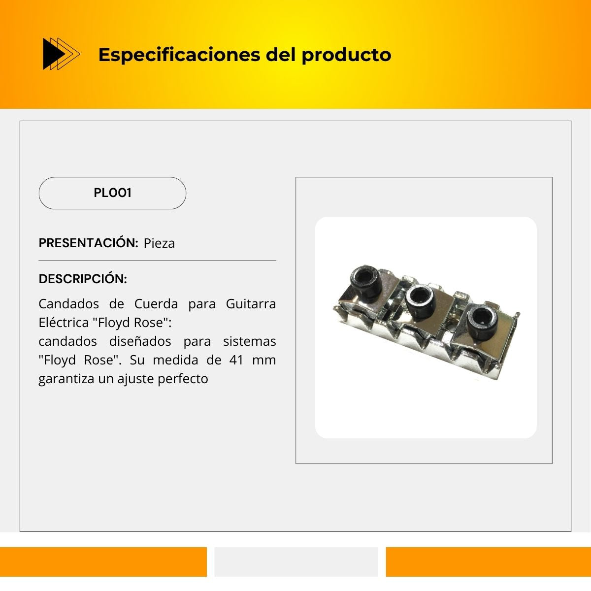 Candados de Cuerda "Floyd Rose" Para Guitarra Eléctrica PL001