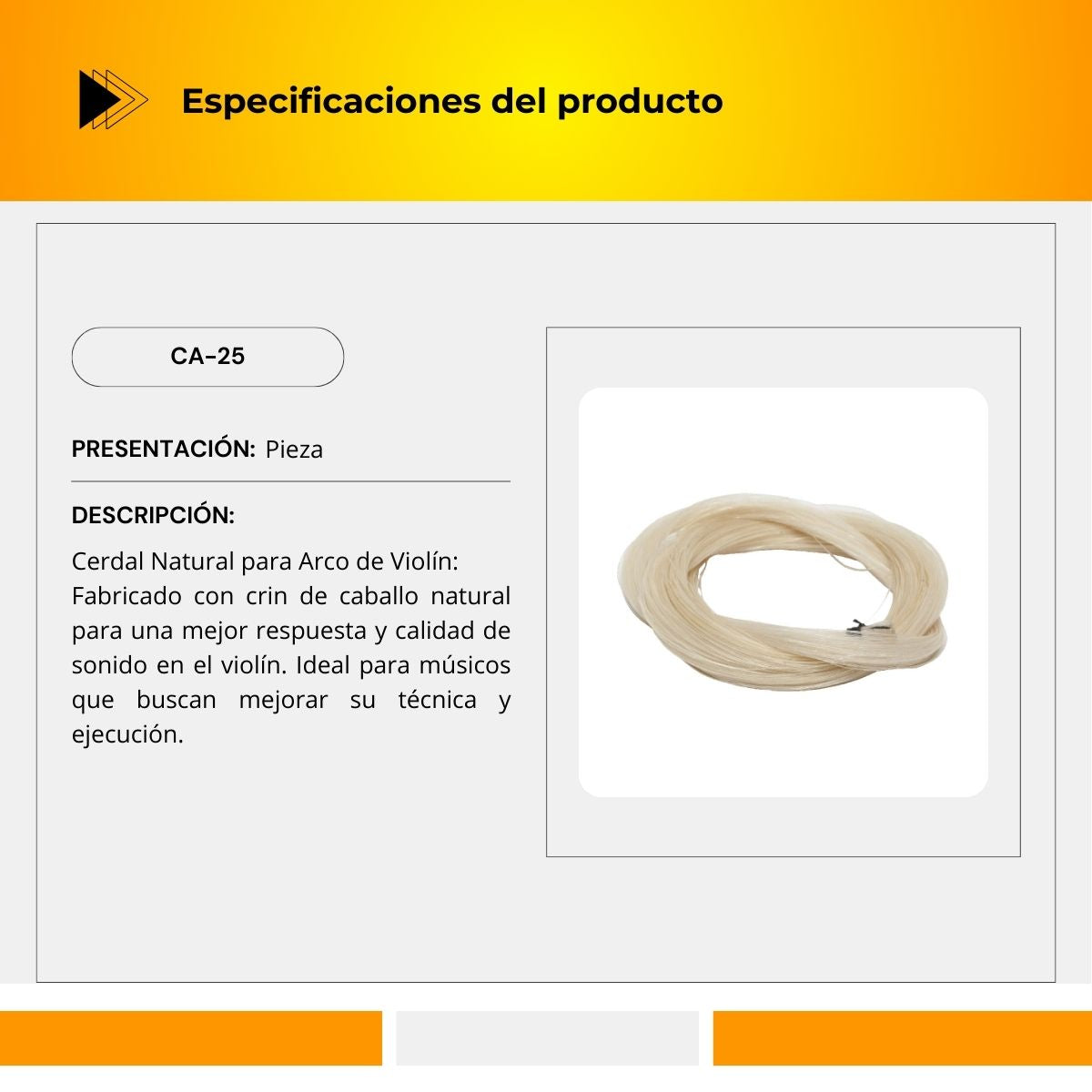 Cerdal Natural Para Arco De Violín CA-25