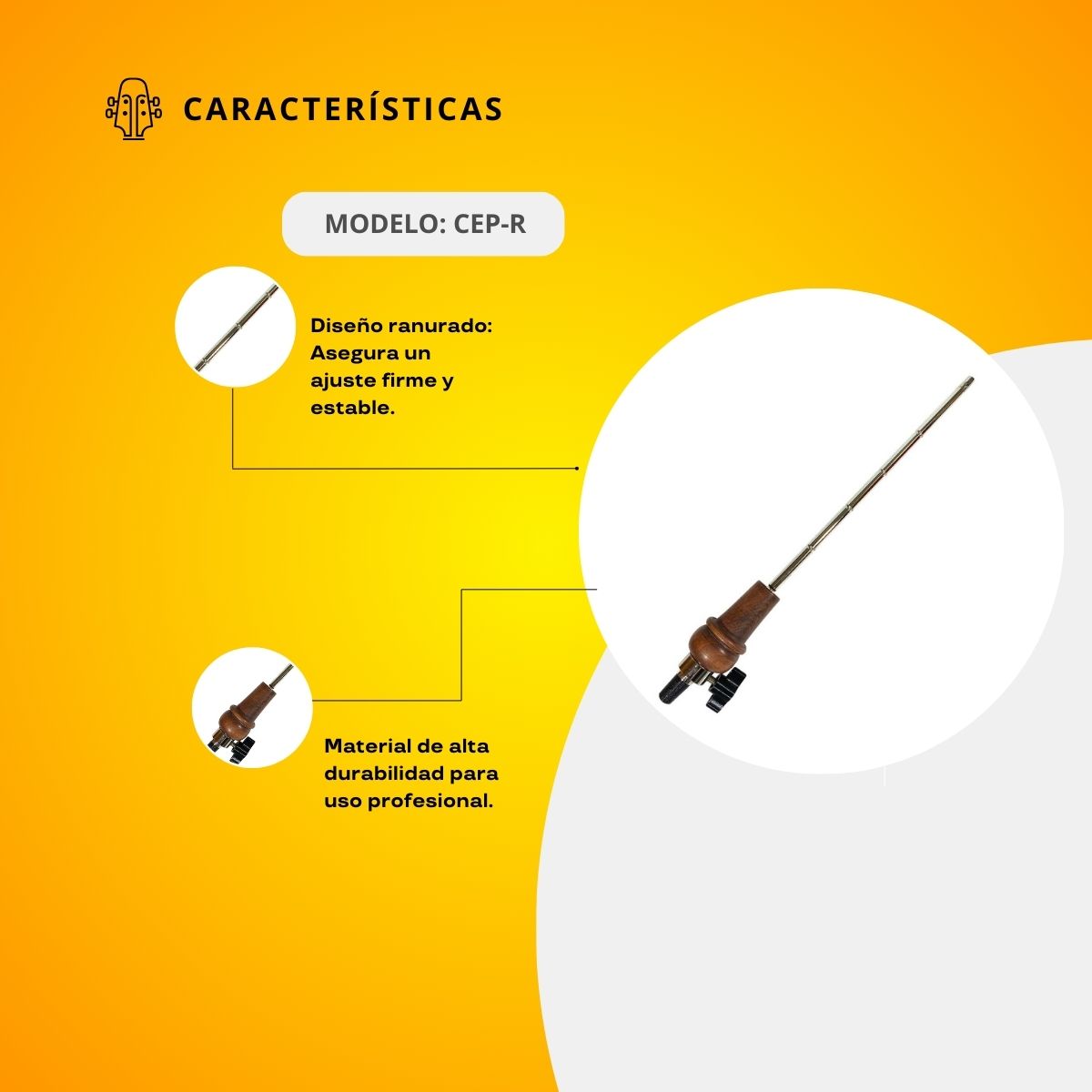 Espiga o Pata Para Contrabajo Ranurada CEP-R
