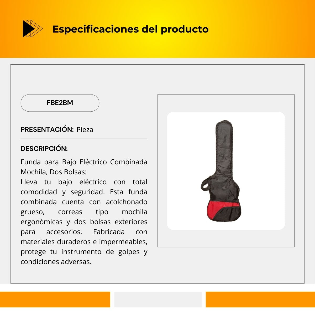 Funda para Bajo Eléctrico FBE2BM