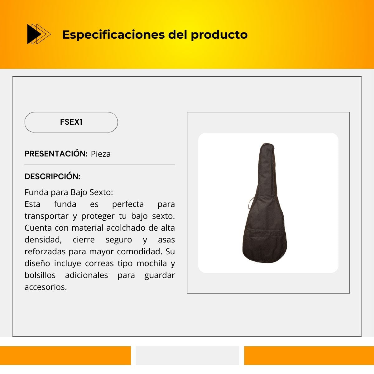 Funda Para Bajo Sexto FSEX1