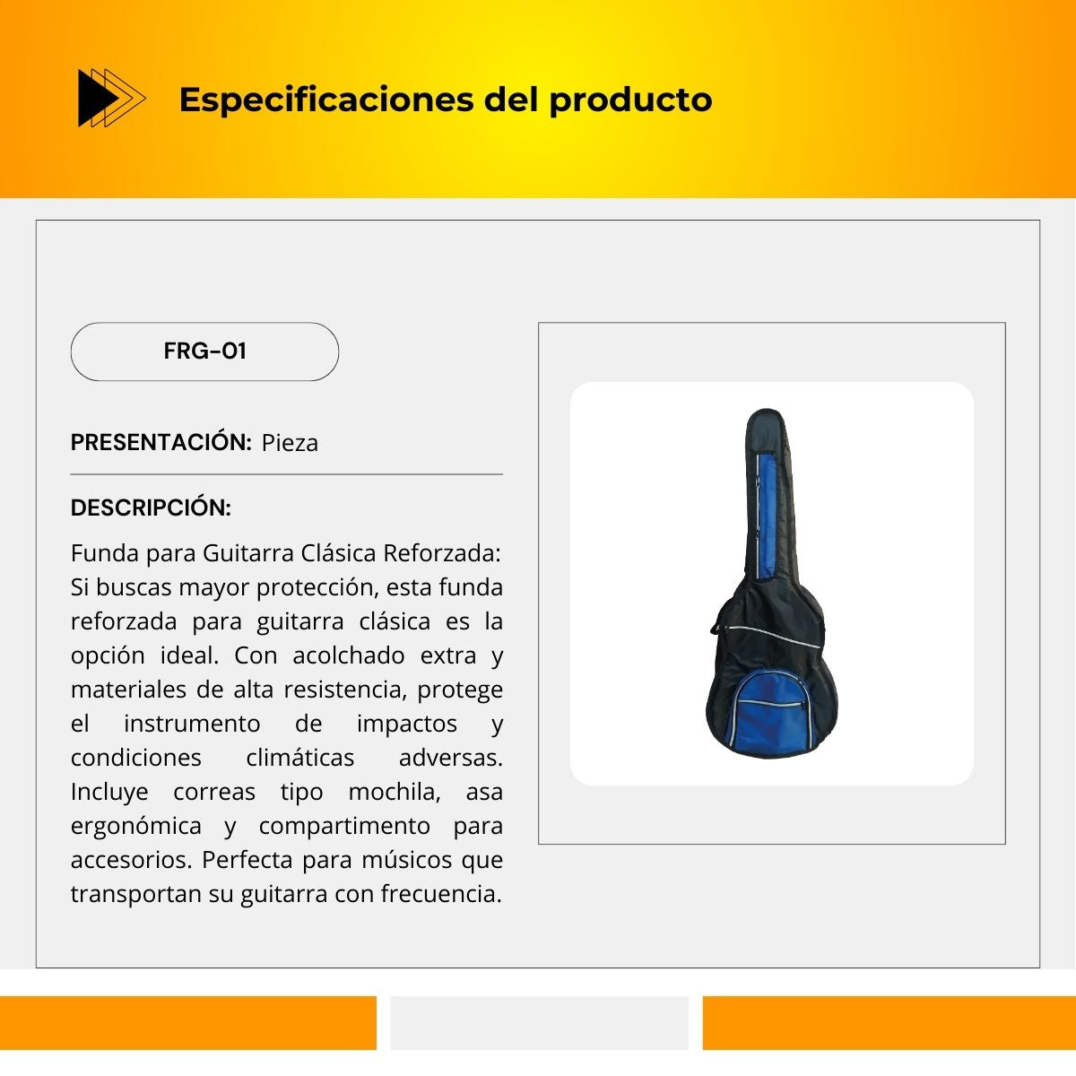 Funda Reforzada Para Guitarra Clásica FRG-01