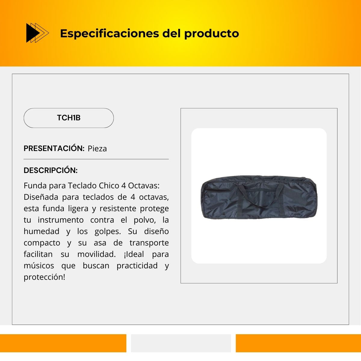 Funda Para Teclado Chico 4 Octavas TCH1B
