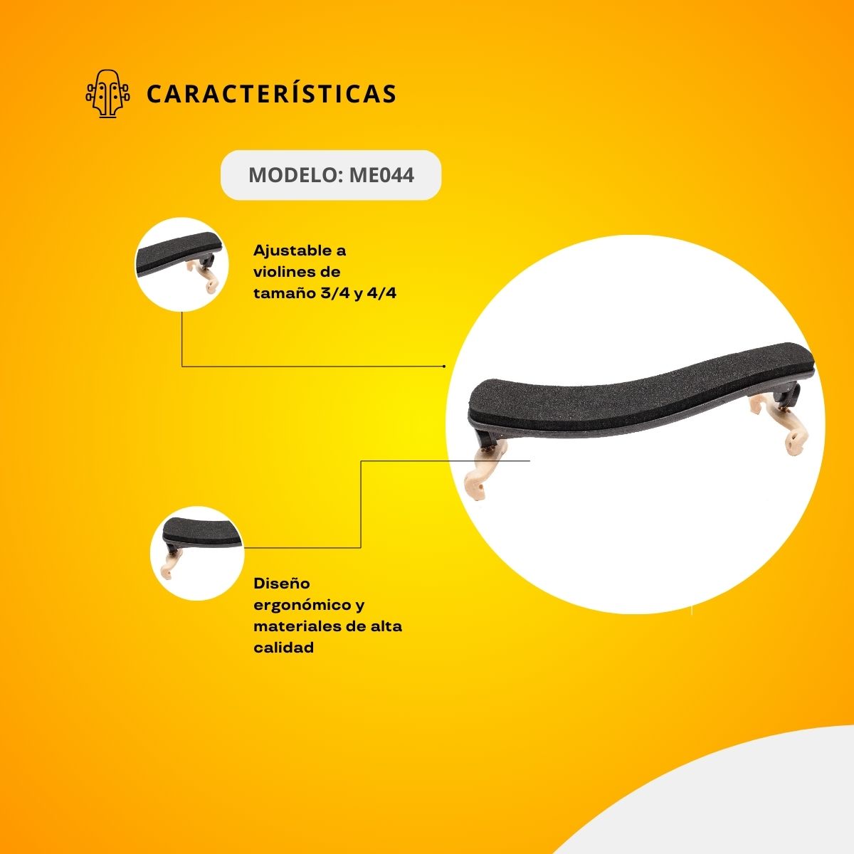 Hombrera Profesional Para Violín 3/4 y 4/4 ME044