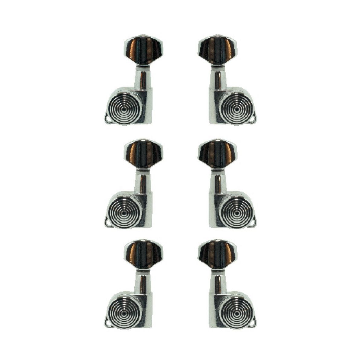 Maquinaria Para Guitarra Eléctrica Cromada con Candado (3+3) JN-07SP