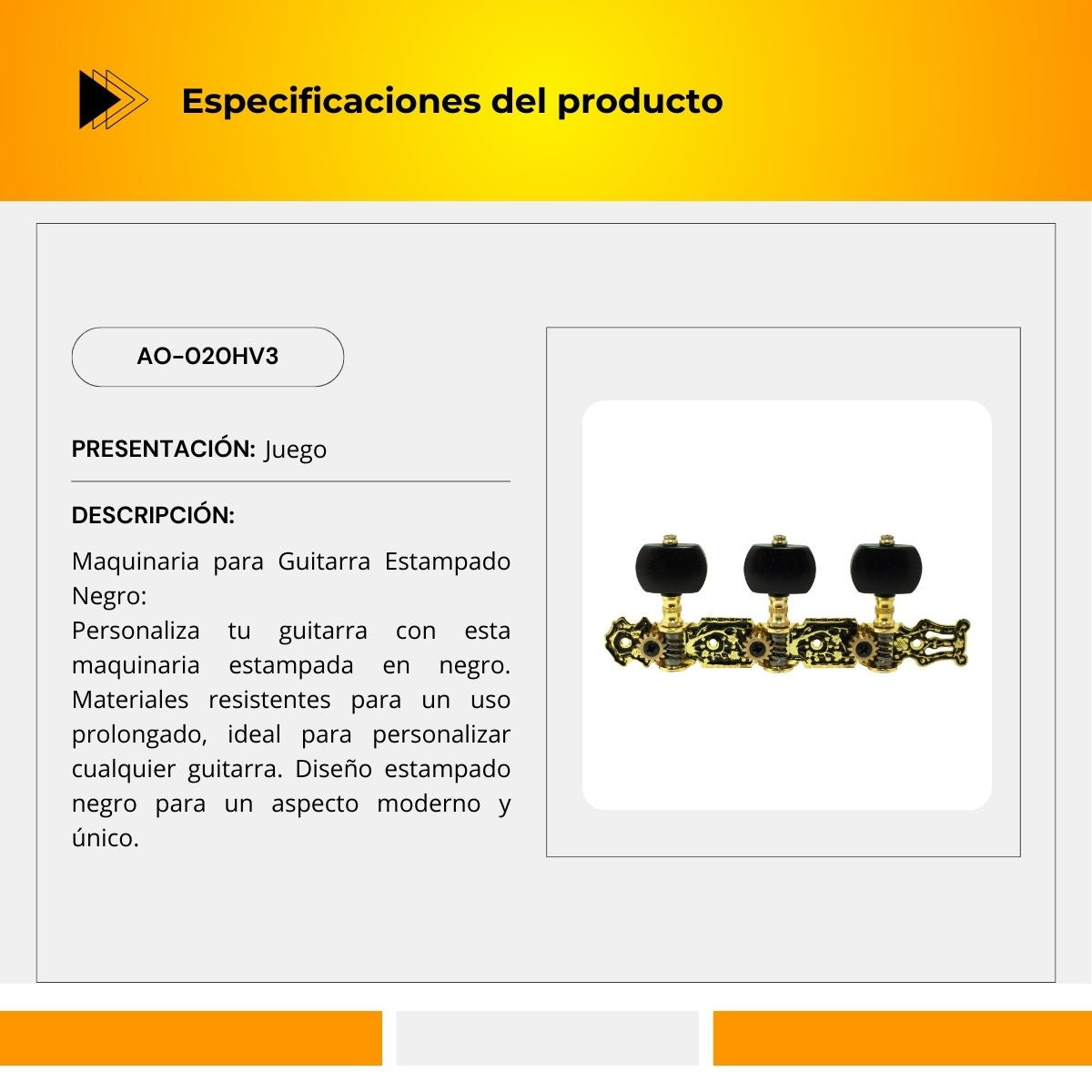 Maquinaria Para Guitarra Clásica AO-020HV3