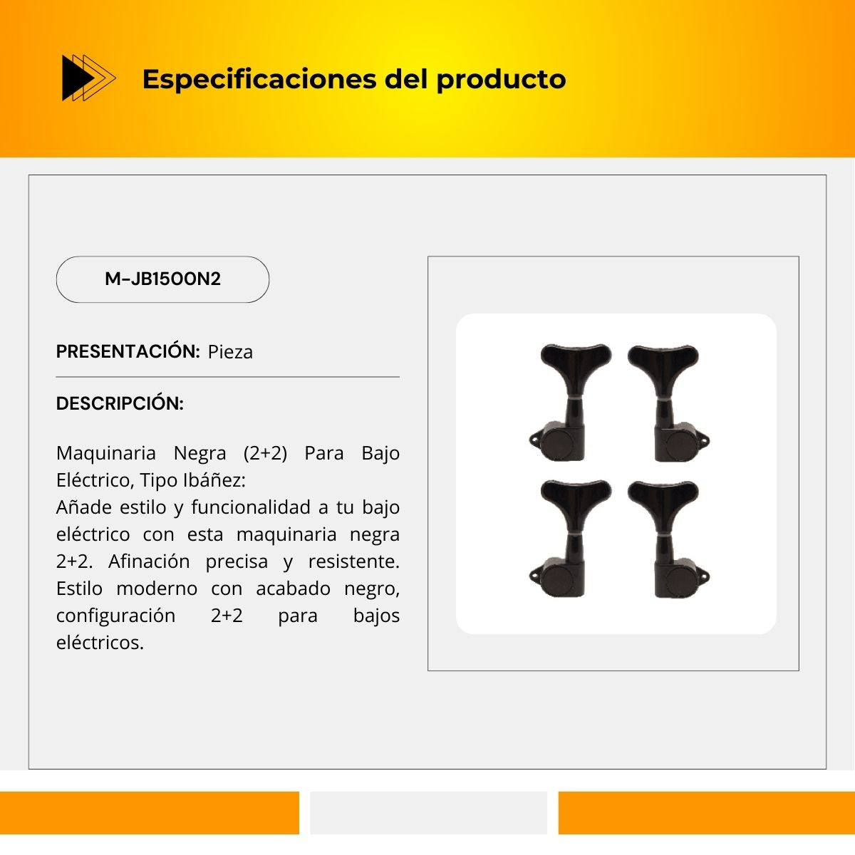 Maquinaria Para Bajo Eléctrico 2+2 Tipo Ibáñez M-JB1500N2