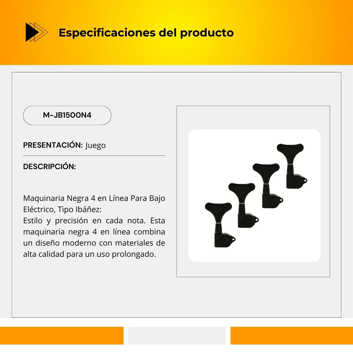 Maquinaria Para Bajo Eléctrico 4 En Linea Tipo Ibáñez M-JB1500N4