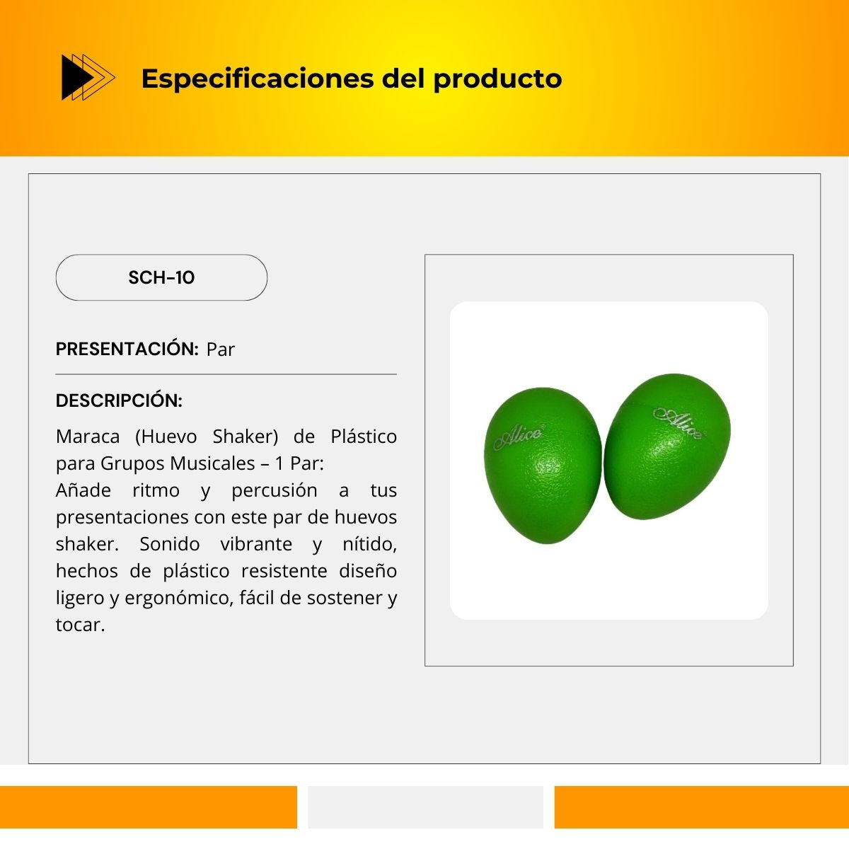 Maraca Huevo Shaker SCH-10