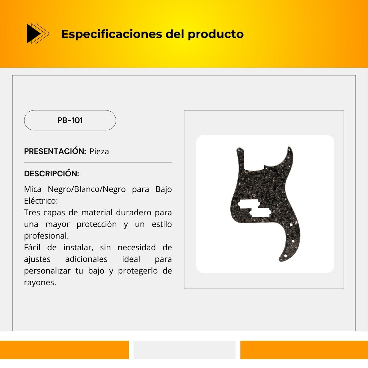 Mica Para Bajo Eléctrico PB-101