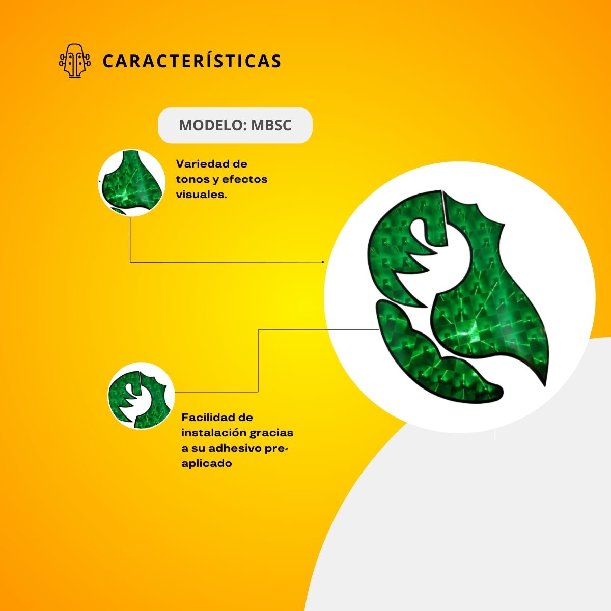 Mica Para Bajo Sexto Diferentes Colores MBSC