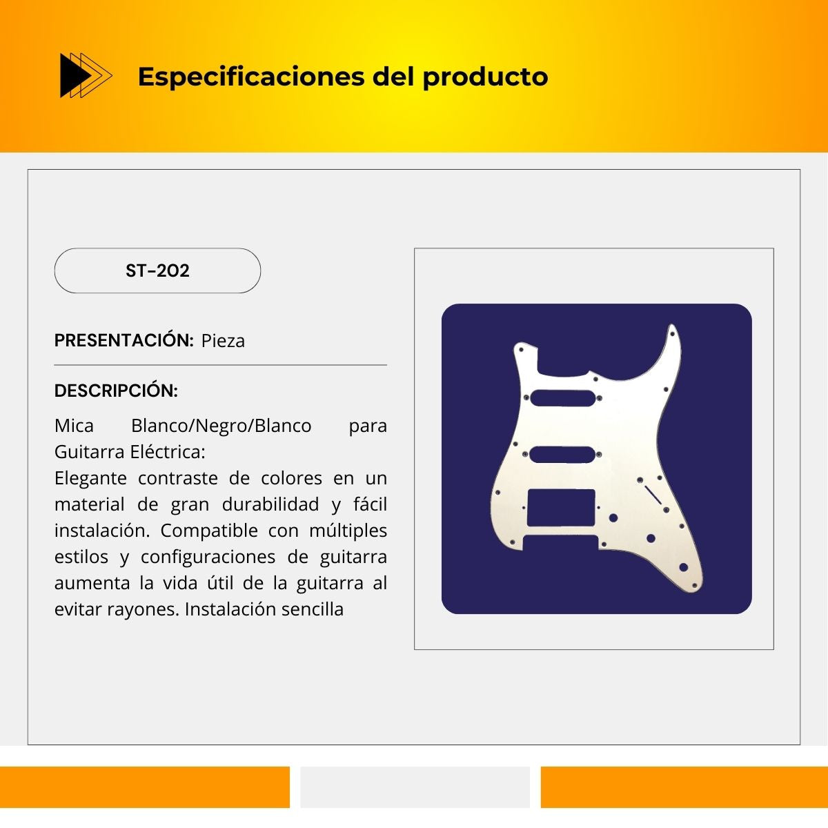 Mica Para Guitarra Eléctrica ST-202