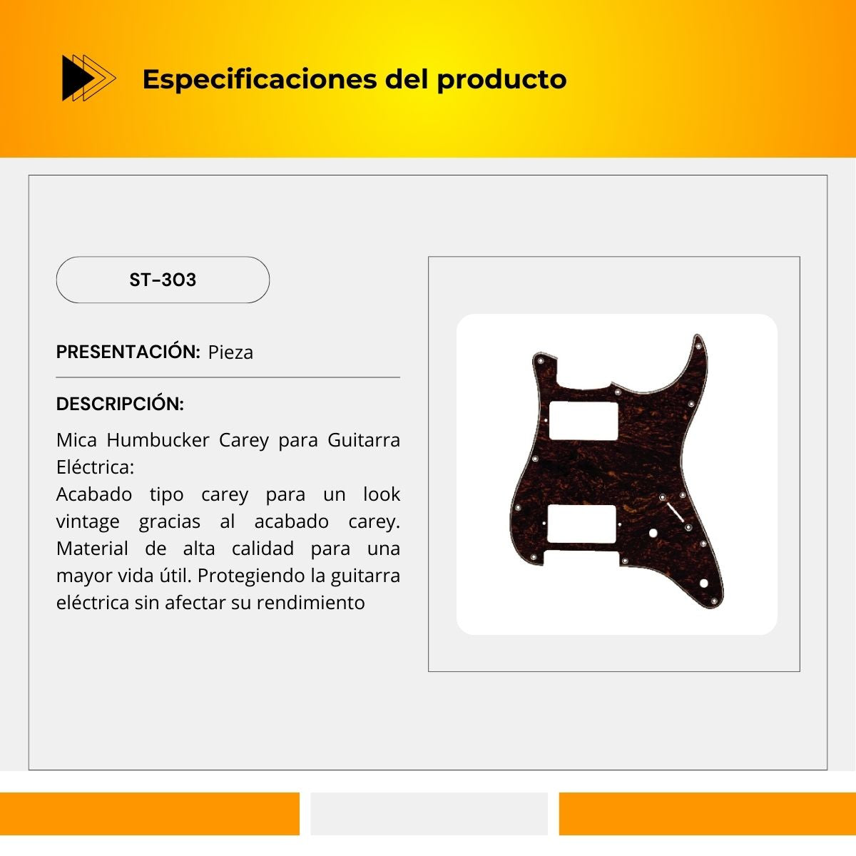Mica Hambucker Para Guitarra Eléctrica Terminado Carey ST-303