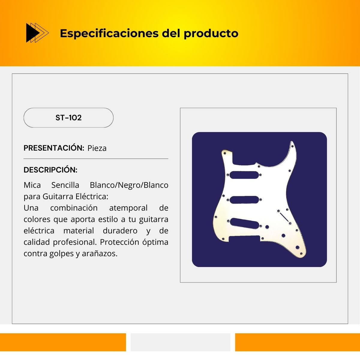 Mica Sencilla Para Guitarra Eléctrica ST-102