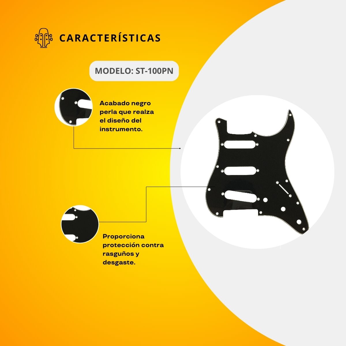 Mica Sencilla Para Guitarra Eléctrica ST-100PN