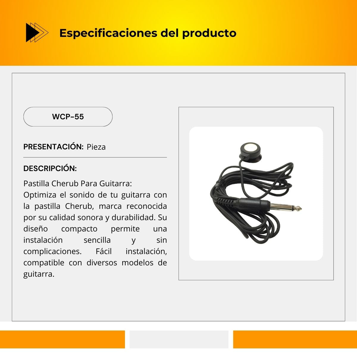 Pastilla Cherub Para Guitarra WCP-55