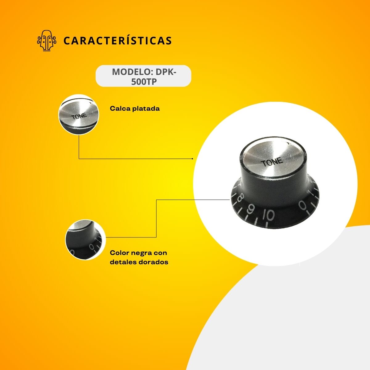 Perilla De Tono Para Guitarra Eléctrica DPK-500TP