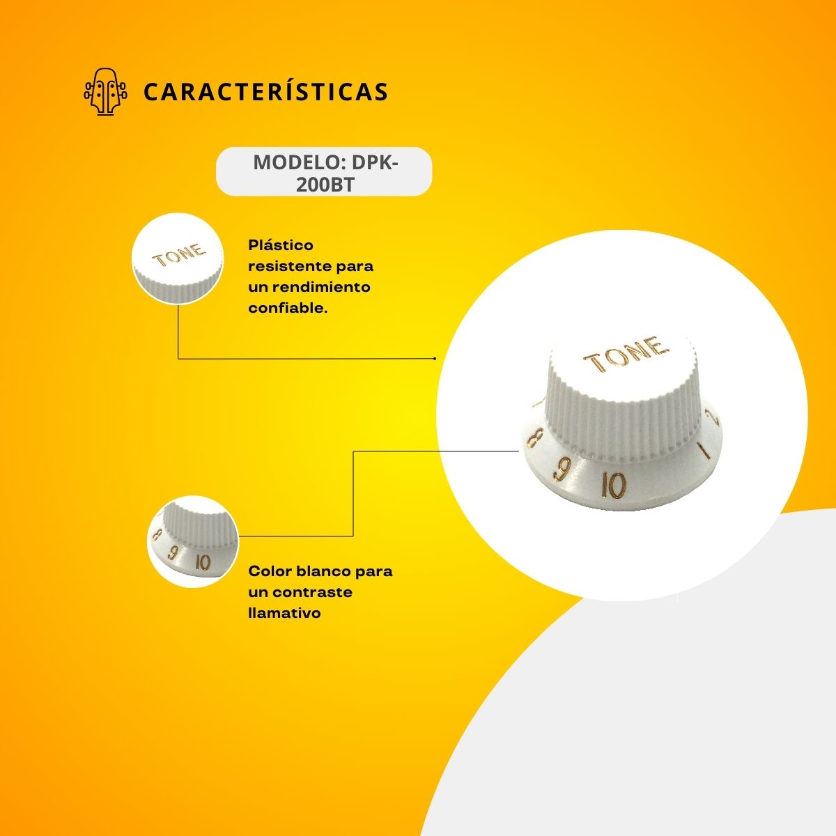 Perilla De Tono Para Guitarra Eléctrica DPK-200BT