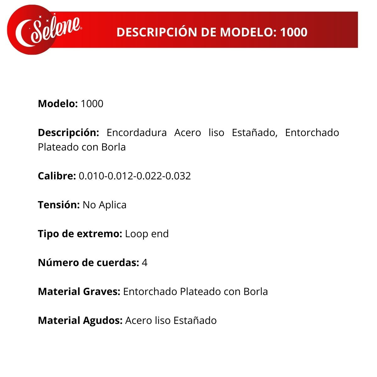Cuerdas Para Mandolina Selene 1000 Entorchado Plateado