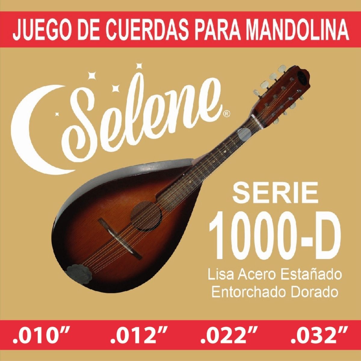 Cuerdas Para Mandolina Selene 1000-D Entorchado Dorado