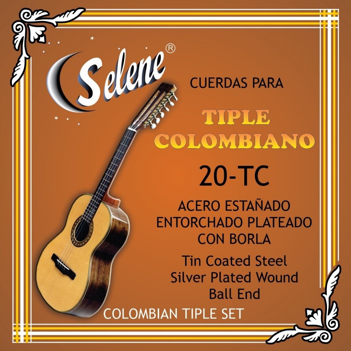 Cuerdas Para Tiple Colombiano Selene 20-TC Entorchado Plateado