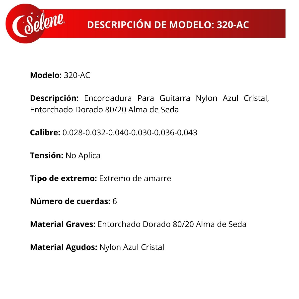 Cuerdas Guitarra Mariachi Bronce 80/20 Selene 320-AC
