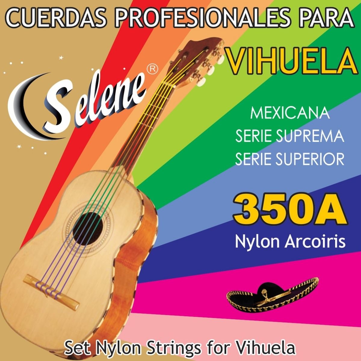 Cuerdas Para Vihuela Selene 350-A Nylon Arcoíris