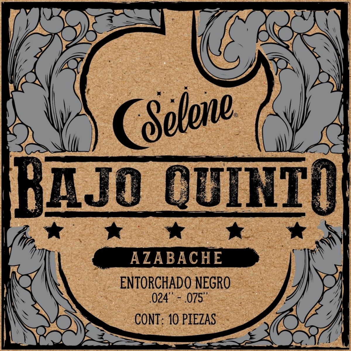 Cuerdas Para Bajo Quinto Selene AZBQ Entorchado Negro Azabache