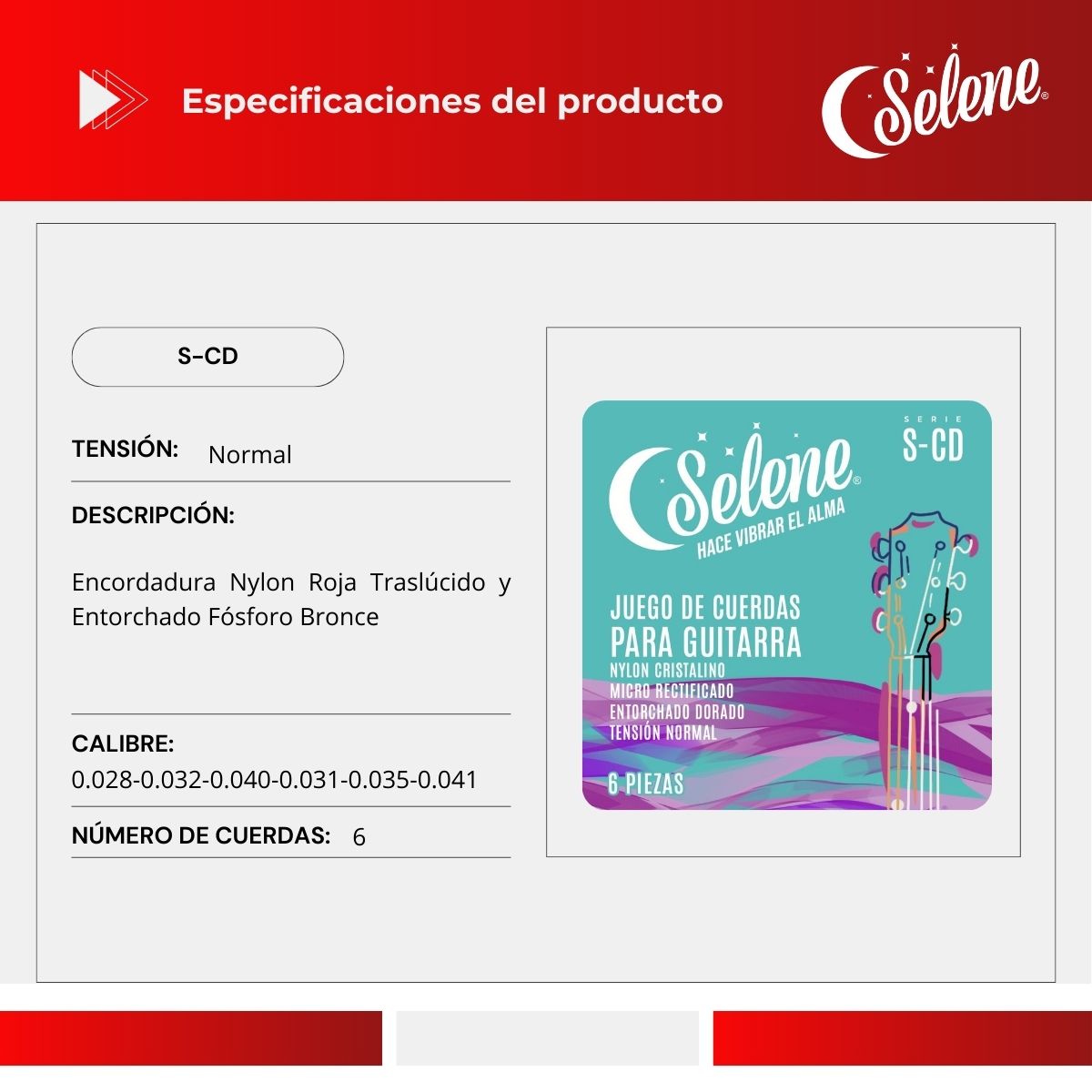 Cuerdas De Color Selene S-CD Para Guitarra