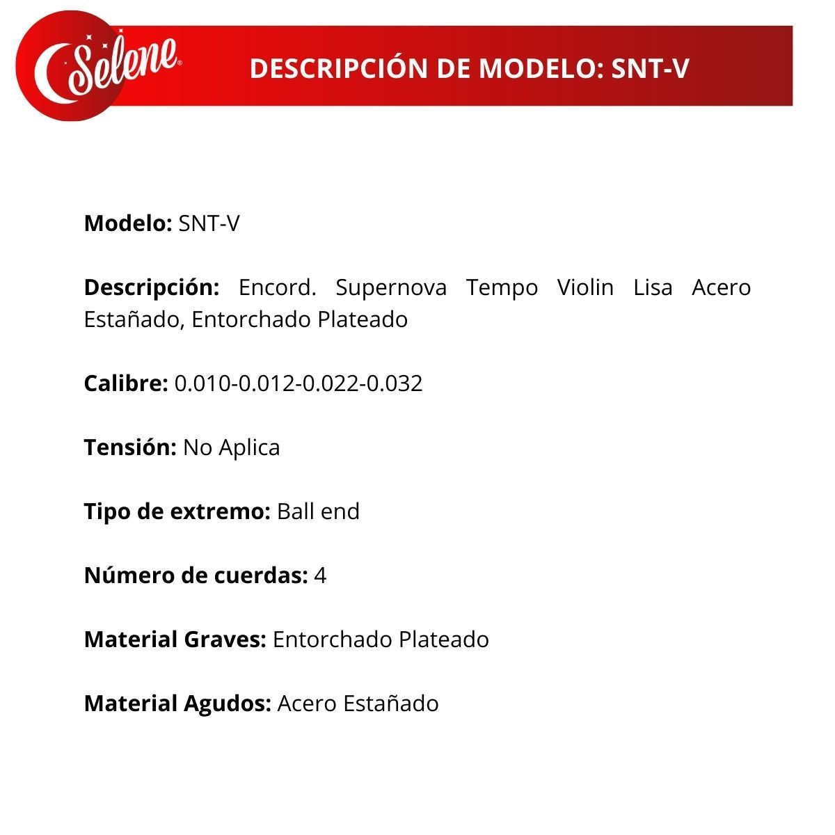 Cuerdas Para Violín Supernova SNT-V Entorchado Plateado