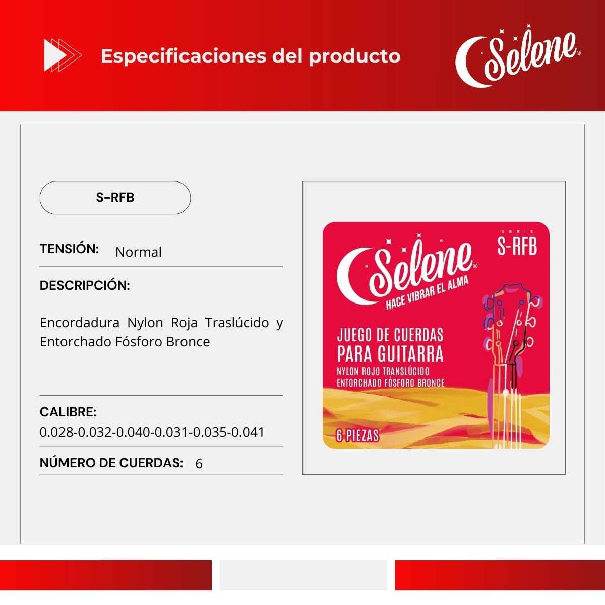 Cuerdas De Color Selene S-RFB Para Guitarra