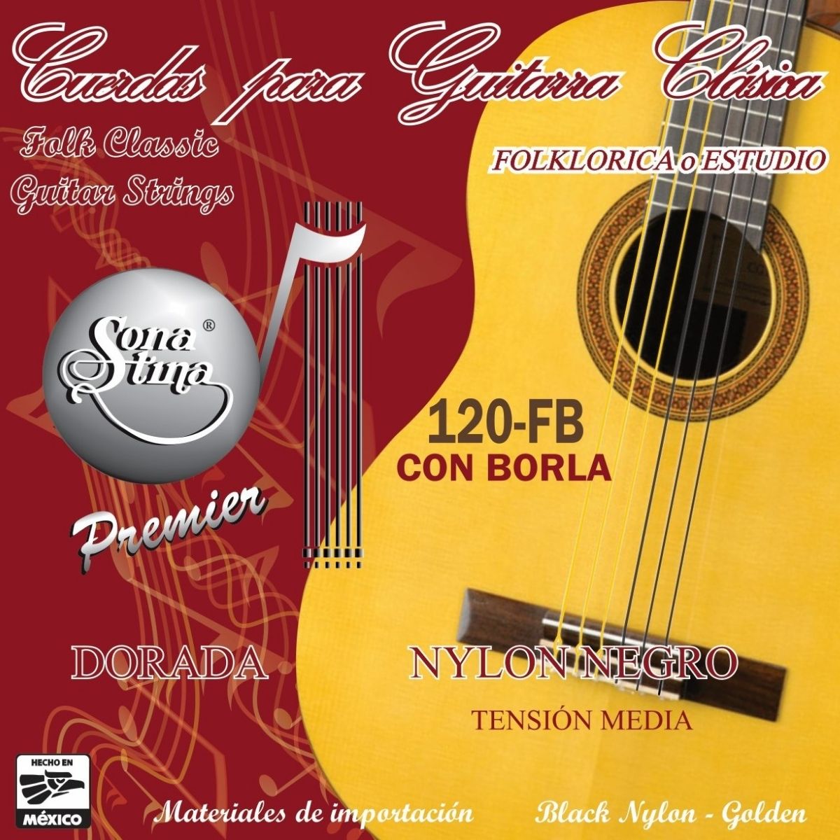 Premier Con Borla 120FB Tensión Normal Cuerdas Para Guitarra Clásica