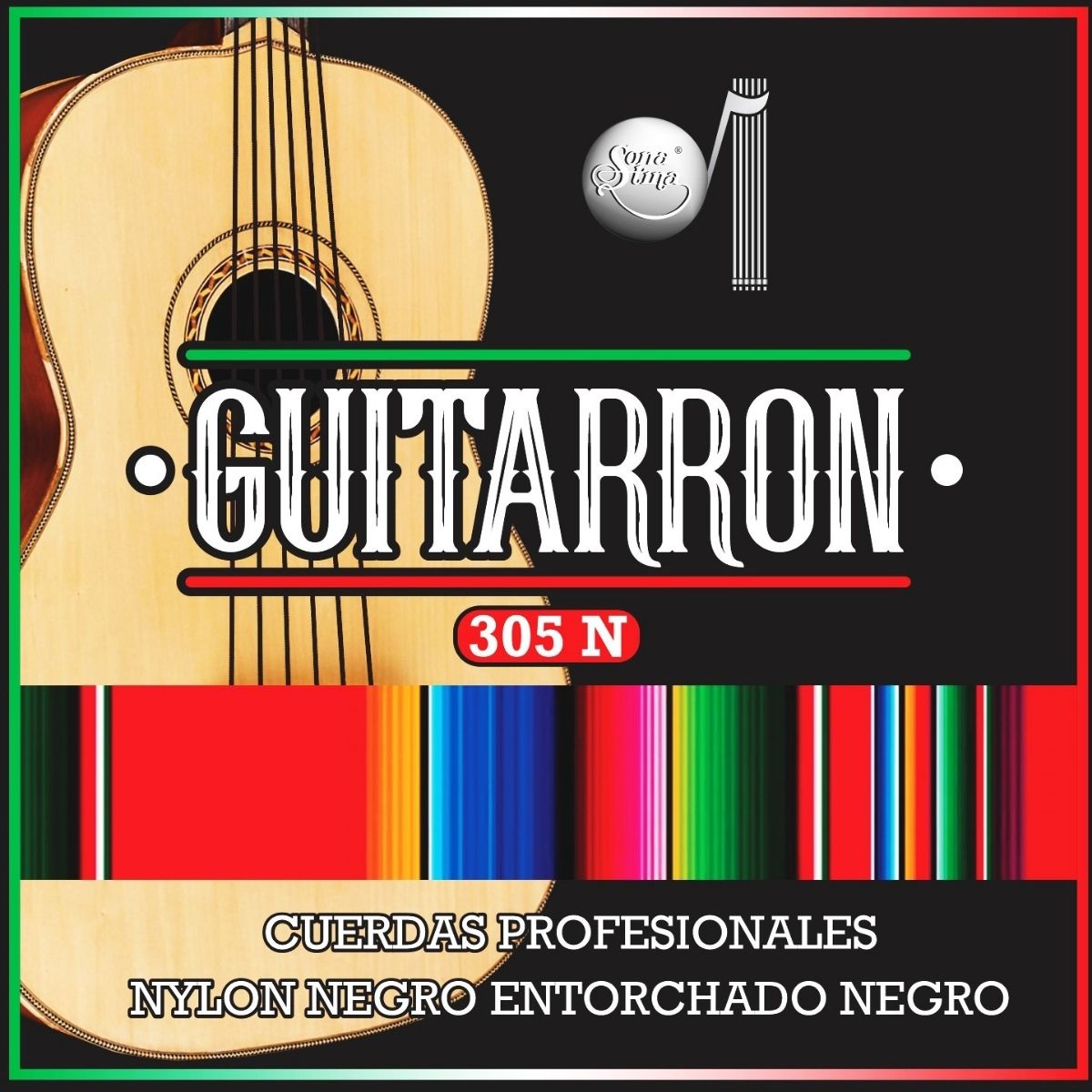 Cuerdas Para Guitarrón Premier 305-N Nylon Negro