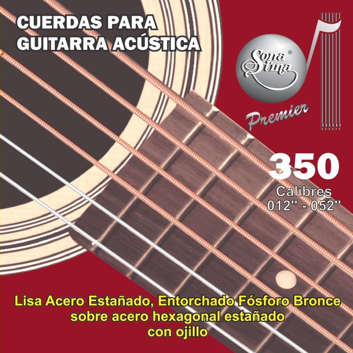 Premier Fosforo Bronce 350-SP Tensión Media Cuerdas Para Guitarra Electroacústica