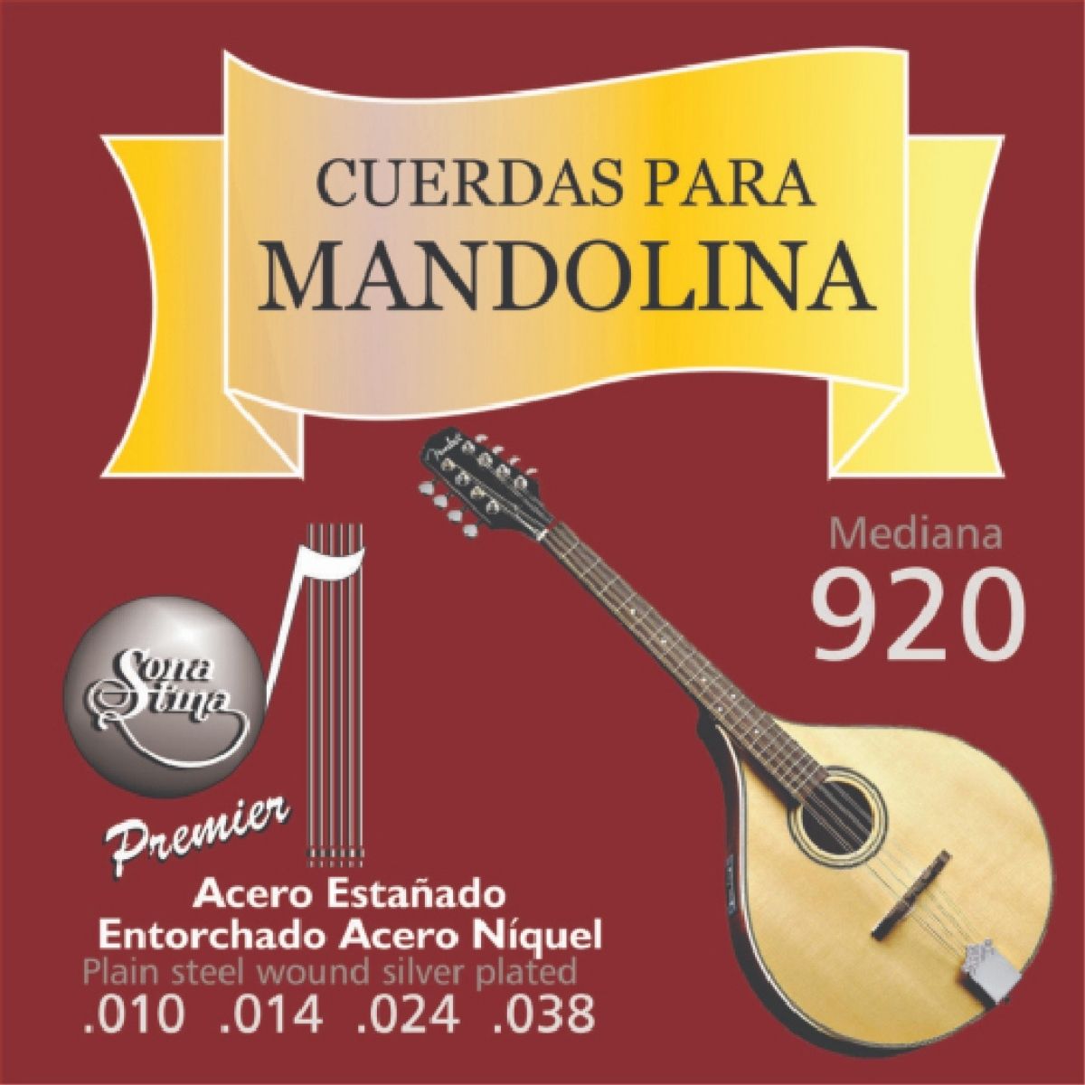 Cuerdas Para Mandolina Sonatina 920 Entorchado Plateado