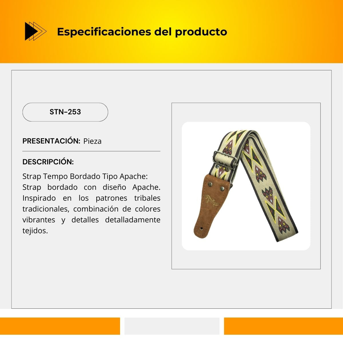 Strap Tempo Bordado Tipo Apache STN-253