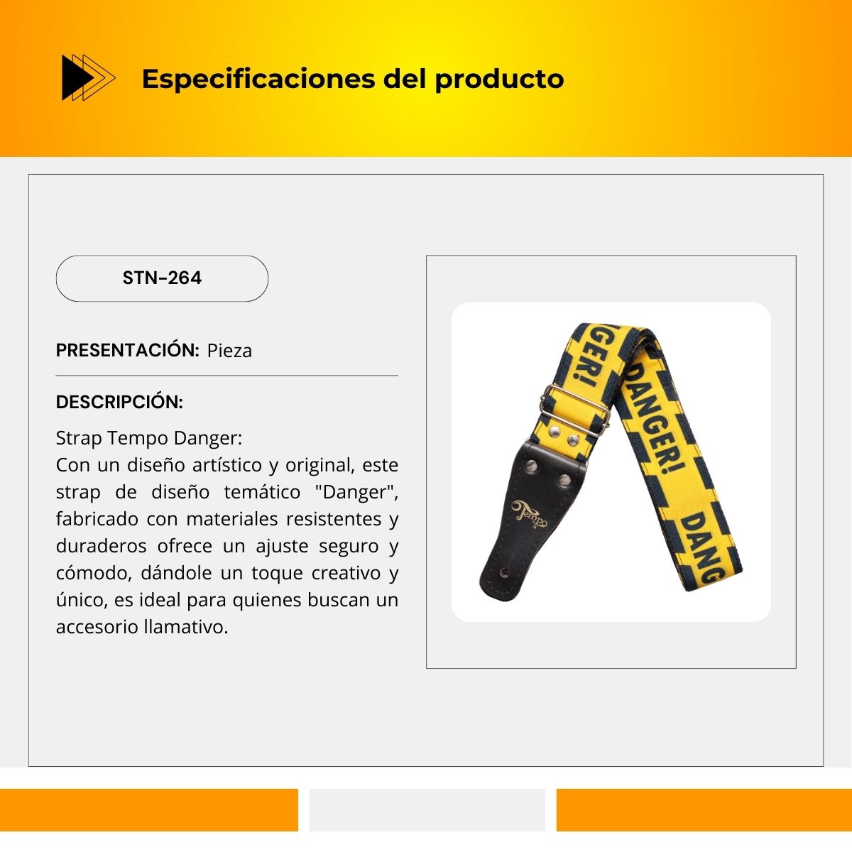 Strap Tempo Diseño Danger STN-264