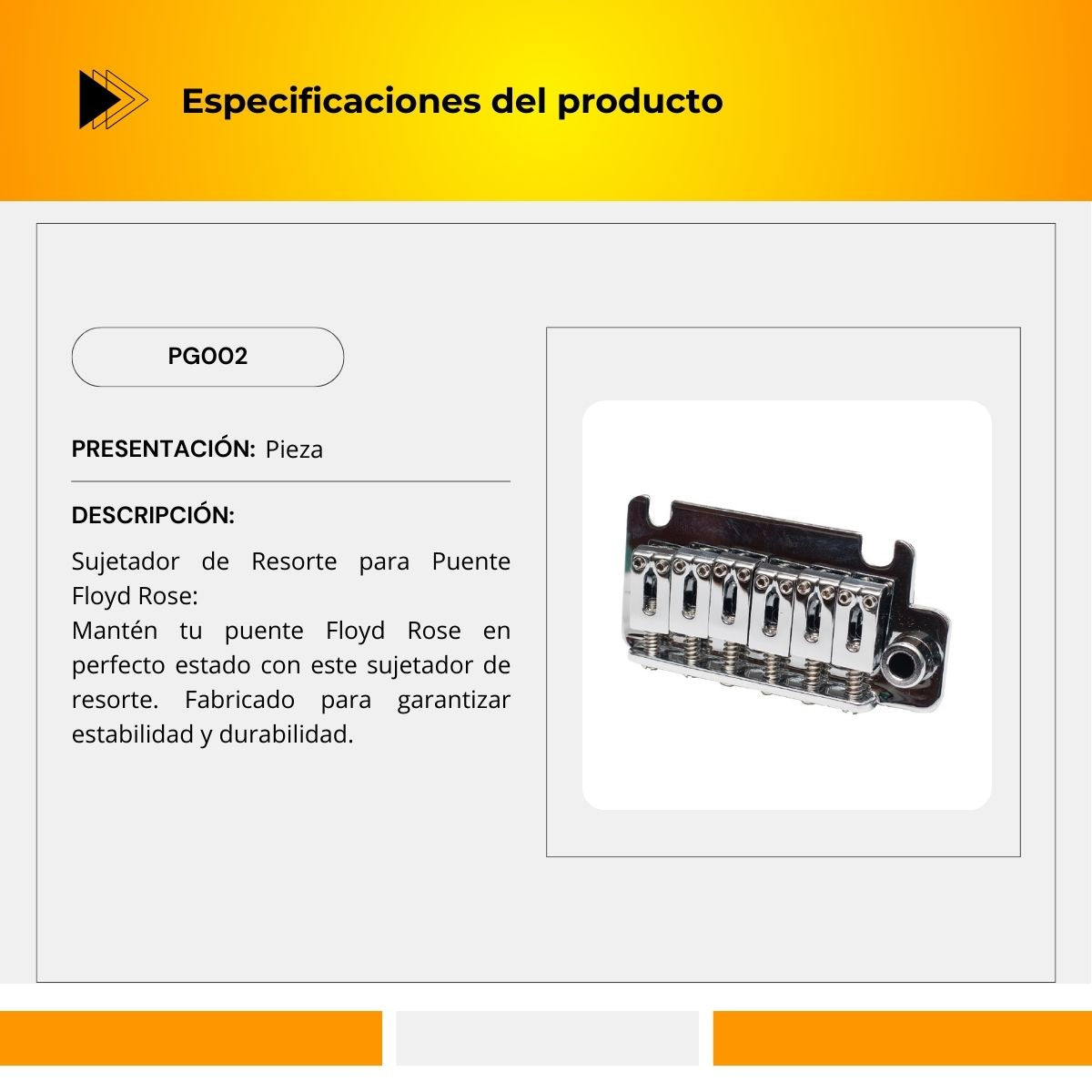 Sujetador De Resorte Floyd Rose Para Puente PG002