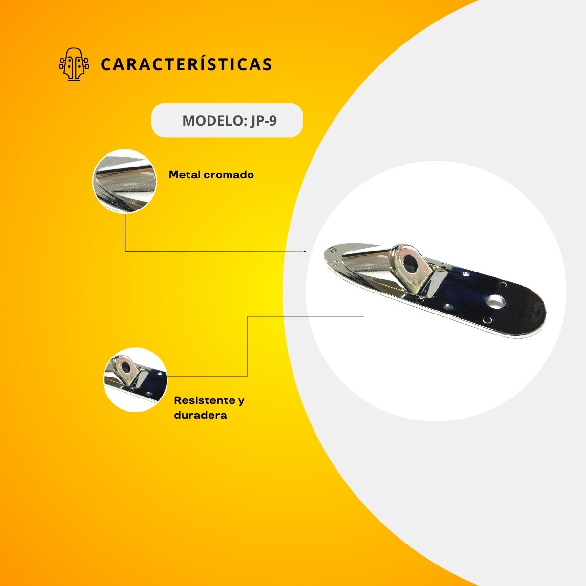 Placa Metálica Para Conector De Plug Grande JP-9