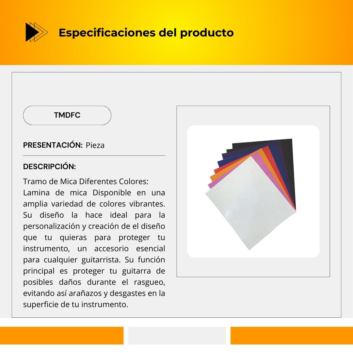 Tramo De Mica Diferentes Colores TMDFC