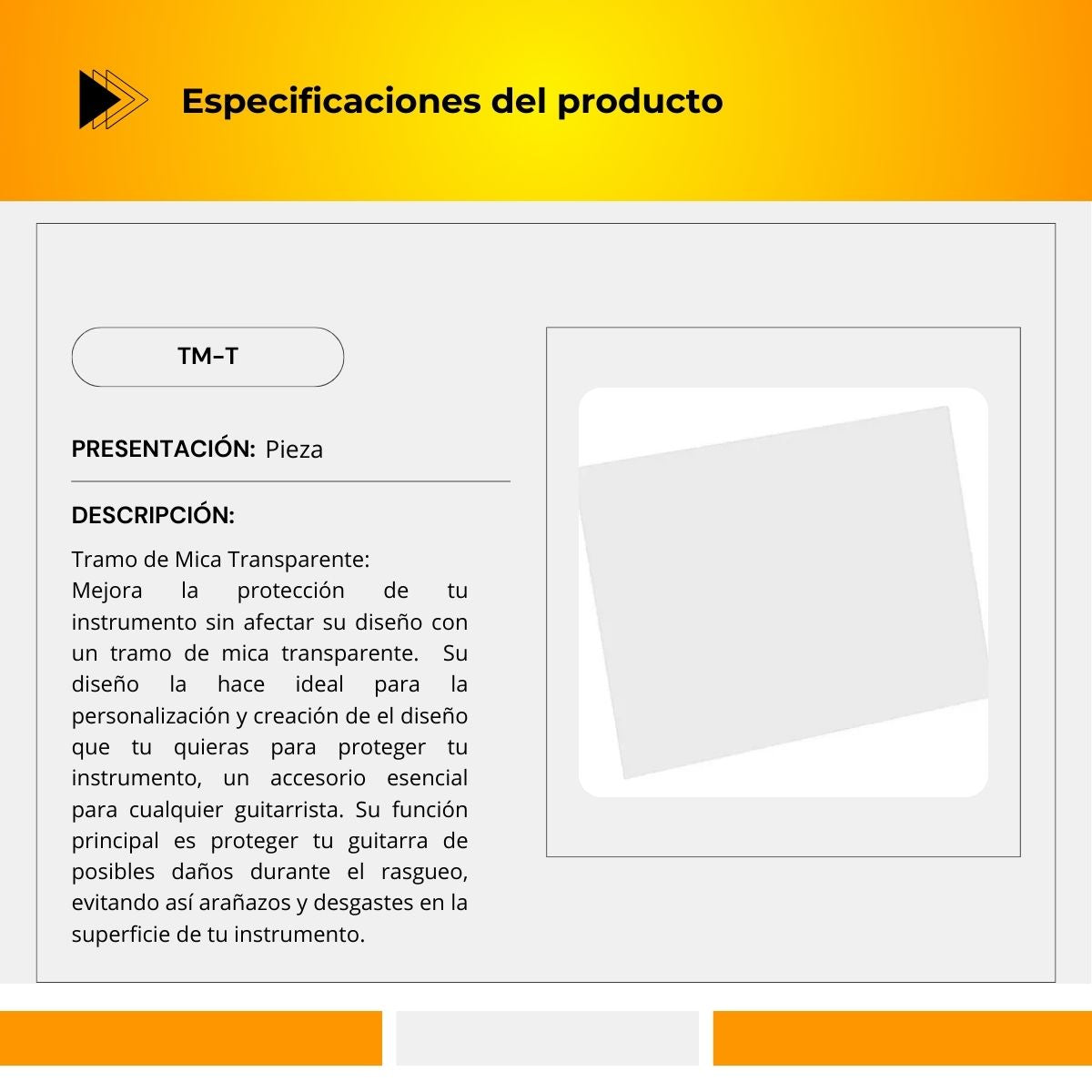 Tramo de Mica Transparente TM-T